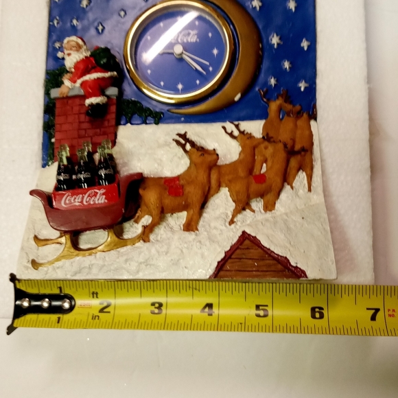 Vintage 1998 Coca-cola Holiday Clock Collectible Christmas Figurines Ceramic - Picture 5 of 8